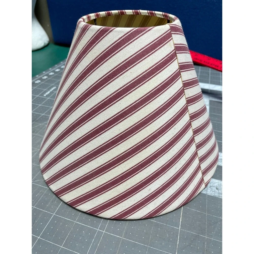 Whites Kids Night Stand Bureau Lamp Striped Shade  67